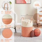 Laundry Basket, Woven Cotton Rope Laundry Hamper, 40L - Image 6