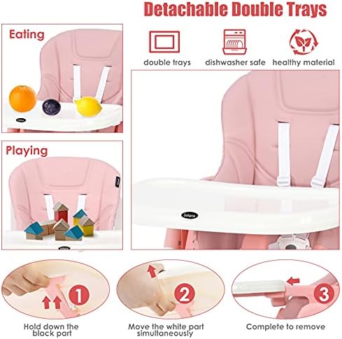 INFANS 4 in 1 High Chair–Booster Seat, Convertible Highchair w/Adjustable - Image 4