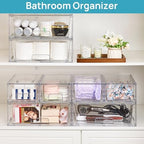 Vtopmart Clear Stackable Storage Drawers, 5 Pack Wide Storage Set - Image 5