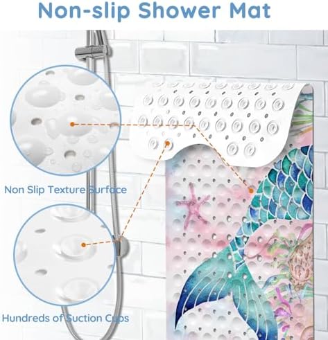 Bathtub Mats for Kids, 40 X 16 Inch Large Washable Bathtub Mat Non Slip for - Image 3