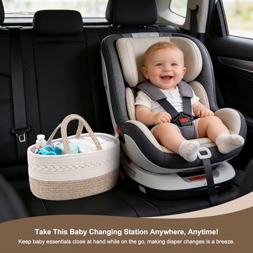 Baby Diaper Caddy Organizer, Portable Nursery Storage Basket - Image 4