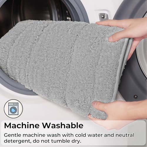 GRANNY SAYS Gray Bathroom Rug 71" x 24", Non-Slip Microfiber Bath Mat - Image 7