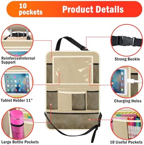 Car Backseat Organizer ，2 Pack Car Organizer Back Seat - Image 7
