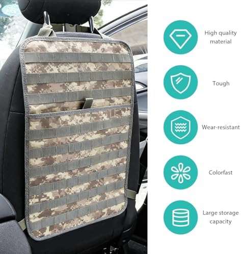 2 PCS Car Seat Back Organizer, Tactical MOLLE Sag Proof Vehicle Panel Backseat - Image 3