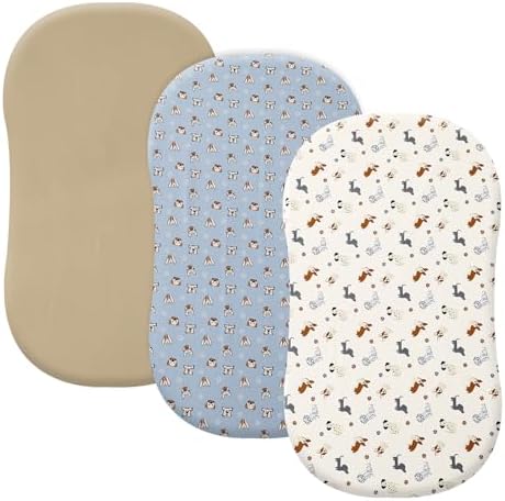 PHF 3 Pack Soft Bassinet Sheets, Pet Dogs Breathable Comfy Cradle Sheets by PHF
