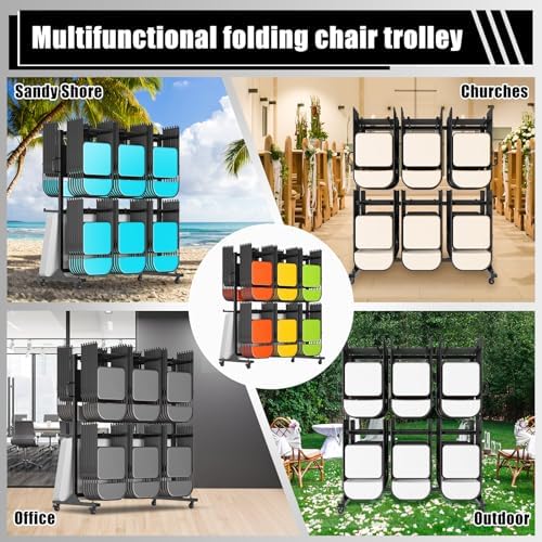Albott Folding Chair Rack and Table Cart - Image 5