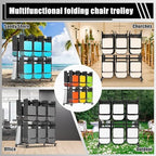 Albott Folding Chair Rack and Table Cart - Image 5