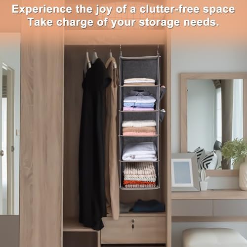 BOOMIBOO Hanging Closet Organize and Shelves，5-Hanging Shelf - Image 5