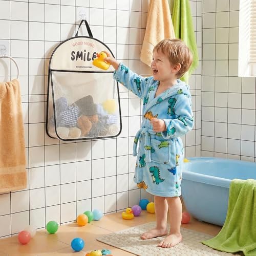 Good Mood Smile Bath Toy Storage Bag – Large Capacity Quick Dry Hanging - Image 5