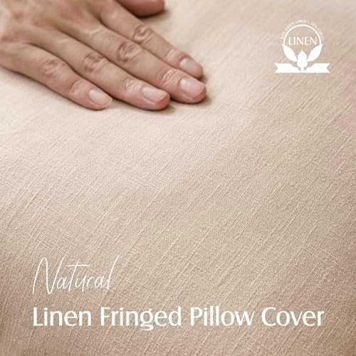 Foindtower Decorative Linen Fringe Lumbar Throw Pillow Covers Cozy Boho - Image 2