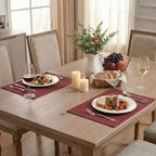 Artoid Mode Dark Red Placemats Set of 6, 12x18 Inch Christmas Valentine's Day - Image 5