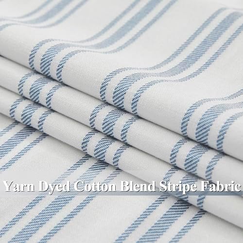 ZJDECOR 63 Inch Blue Stripe Full Blackout Window Curtain Panels - Image 5