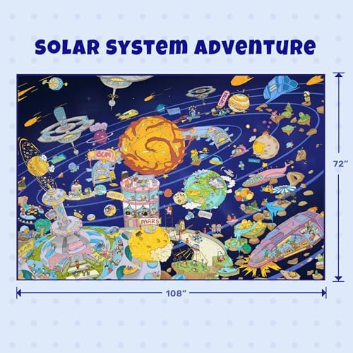 Hazo Haus Solar System Explorer 6x9 Kids Area Rug – Educational Outer Space Map - Image 2