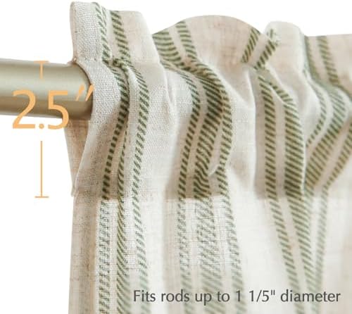 jinchan Striped Valance Farmhouse Window Treatment Linen- Polyester Textured - Image 7