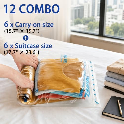 Compression Bags for Travel Essentials, Roll Up Bags No Vacuum Needed - Image 2