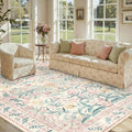 Lahome Area Rugs 8x10 for Living Room, Boho Pink Washable Dorm Bedroom Rug by Lahome