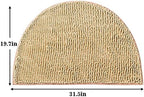 Half Round Bath Mat Beige Bathroom Rugs Semicircle Chenille Bath Rugs Water - Image 2