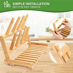 GiftAmaz Bamboo Baby Bottle Drying Rack, Space Saving Bottle Holder Dryer - Image 4
