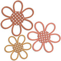 Maitys Boho Wall Decor Set of 3, Wood & Rattan Daisy Flower Wall Hanging Art by Maitys