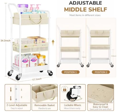 2-IN-1 Baby Diaper Caddy Cart - Image 2