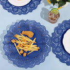 MCEAST 100 Pack Round Blue Paper Doilies 13.5 Inches Lace Place Mats Rustic - Image 4