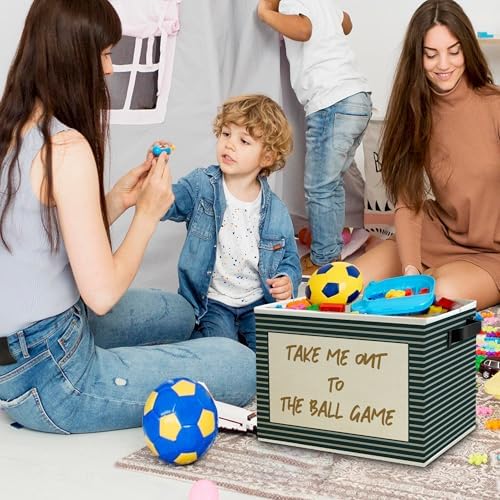 Vintage Baseball Nursery Storage Bins Box - Image 2