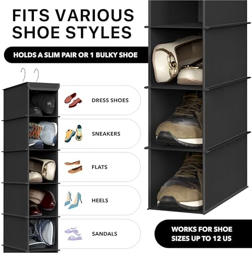 Simple Houseware 2 Pack 10 Shelves Hanging Shoe Organizer - Image 3