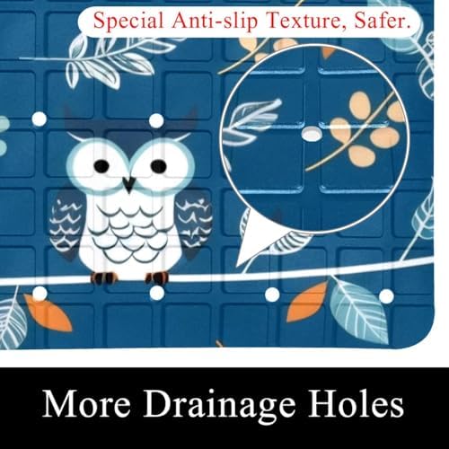 Bath Tub Shower Mat, Washable Bathtub Floor Mats, Suction Cups and Drain Holes - Image 2