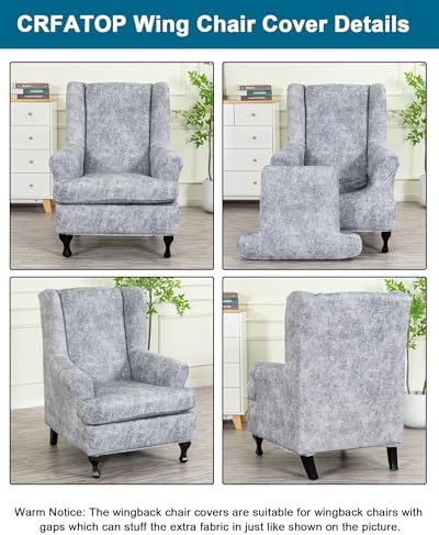 CRFATOP Wingback Chair Covers Stretch Armchair Slipcovers - Image 3
