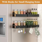 HuggieGems 4 Pack Matt Black Magnetic Spice Rack Organizer - Image 2