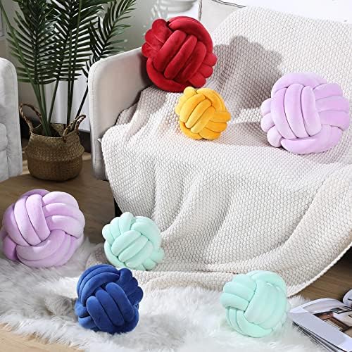 Namalu 7.87 Inches 2 Pcs Knot Pillow Decorative Throw Pillow, Ginger Yellow - Image 3