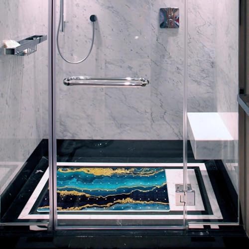 Shower Mat Non Slip, Marble Texture Anti Slip Bath Mat - Image 6