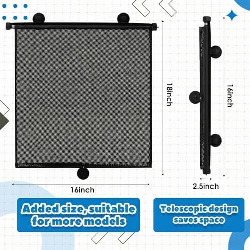 Blossound 2 Pack Car Window Sun Shades, 16 x 18 Inch - Image 2