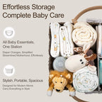 HBlife Baby Diaper Caddy Organizer, Portable Scalloped Plastic Wicker Woven - Image 4