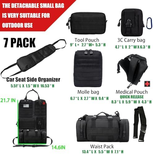 7 PACK Tactical Seat back organizer Truck organizer - Image 2