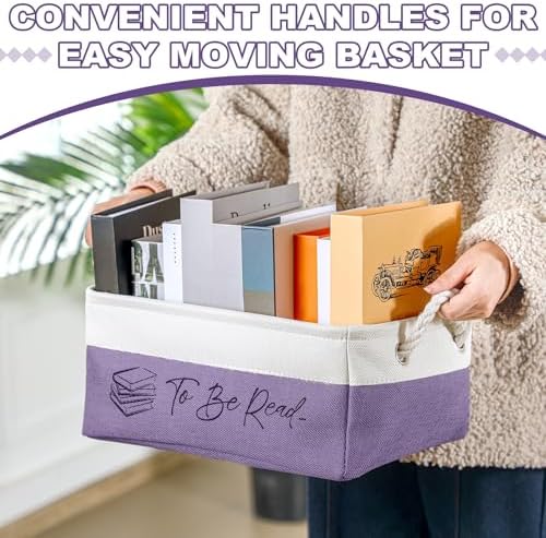 Marsui 1 Pcs TBR Basket Book Storage Bin Bookish Gifts - Image 3