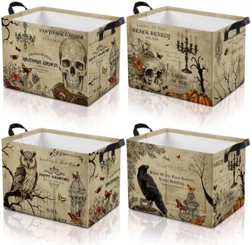 4 Pcs Vintage Halloween Storage Basket by Bulyoou