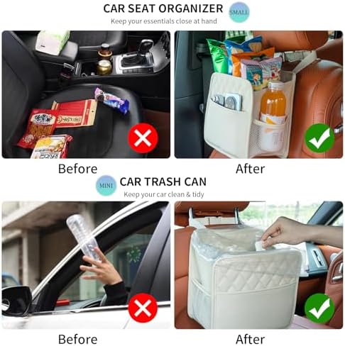 FrgKbTm 2Pack Car Seat Back Hanging Bag Car Document Holder Multi-Pocket Bottle - Image 5