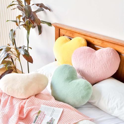 XVTRU Grey Heart Pillows, Cute Heart Decorative Pillow, Heart Shaped Throw - Image 4