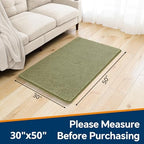 Chenille Bathroom Rug 30"x50" Sage Green, Large Plush Bath Mat - Image 2