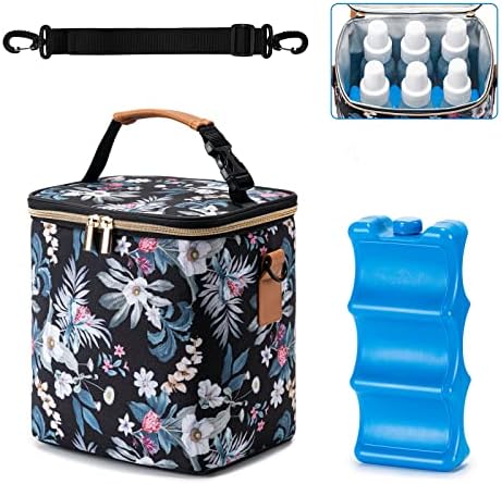 Breastmilk Cooler Bag with Ice Pack Fits 6 Baby Bottles Up to 9 Ounce, Baby by BABEYER