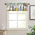 Kids Forest Animal Valance Curtains Cartoon Tree Bird Elephant Giraffe Lion - Image 5