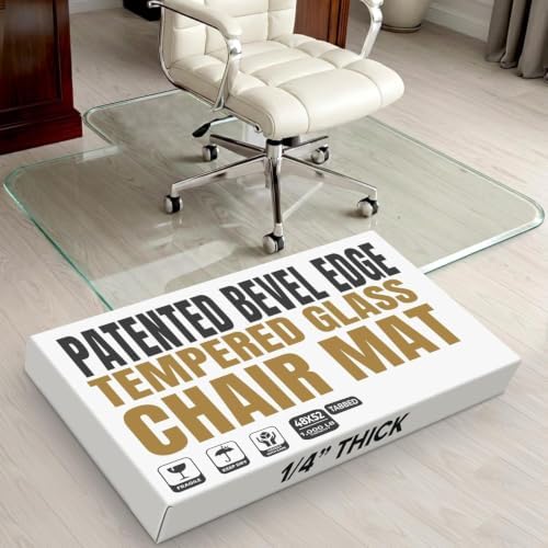 Tempered Glass Chair Mat with Lip by ClearlyInnovative