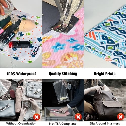 HIONXMGA Set of 3 Clear Travel Toiletry Bag, TSA Approved, Quart Size S/M/L - Image 5
