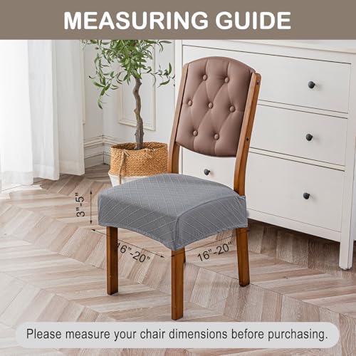 Genina Waterproof Chair Covers for Dining Room, Light Gray - Image 3