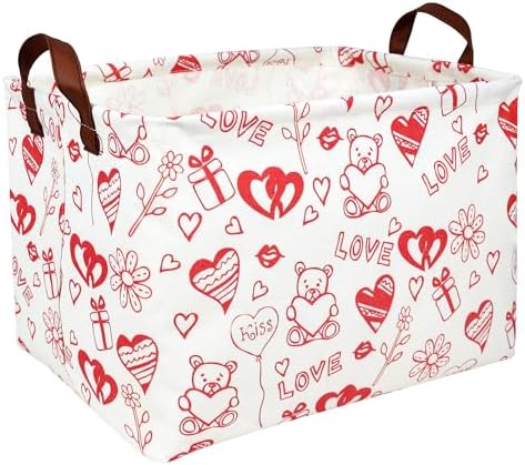 Valentine's Day Basket Gift for Empty Cute Heart Large Storage Bin for Kid and by ASKETAM