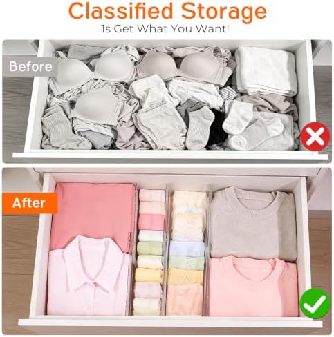 4 Pack 4" High Drawer Dividers for Clothes, 10.2"-16.5" Expandable - Image 3