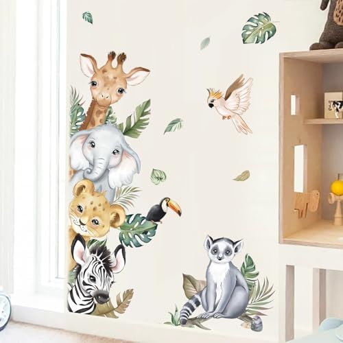 decalmile Jungle Animals Safari Elephant Giraffe Wall Decals Stickers - Image 3