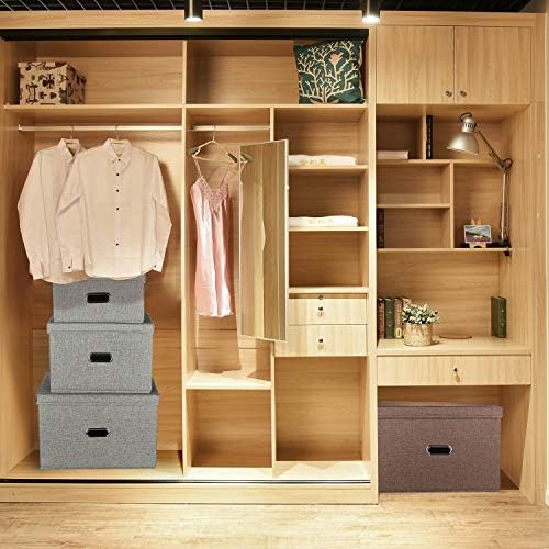 Large Linen Fabric Foldable Storage Bins - Image 5