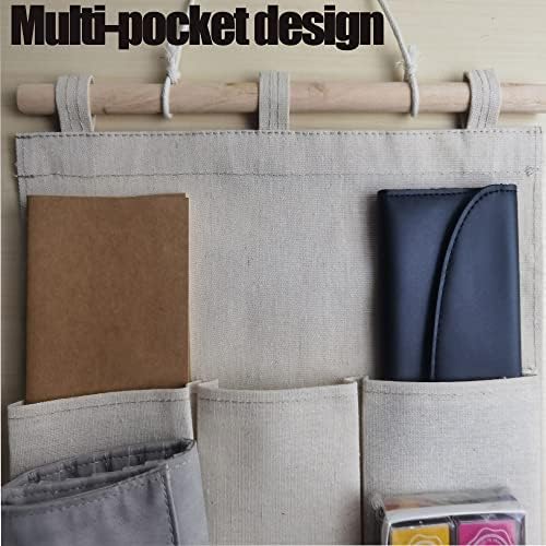 Over the Door Magazine Pockets, Closet Hanging Organizer Bag, 5 Pockets - Image 6